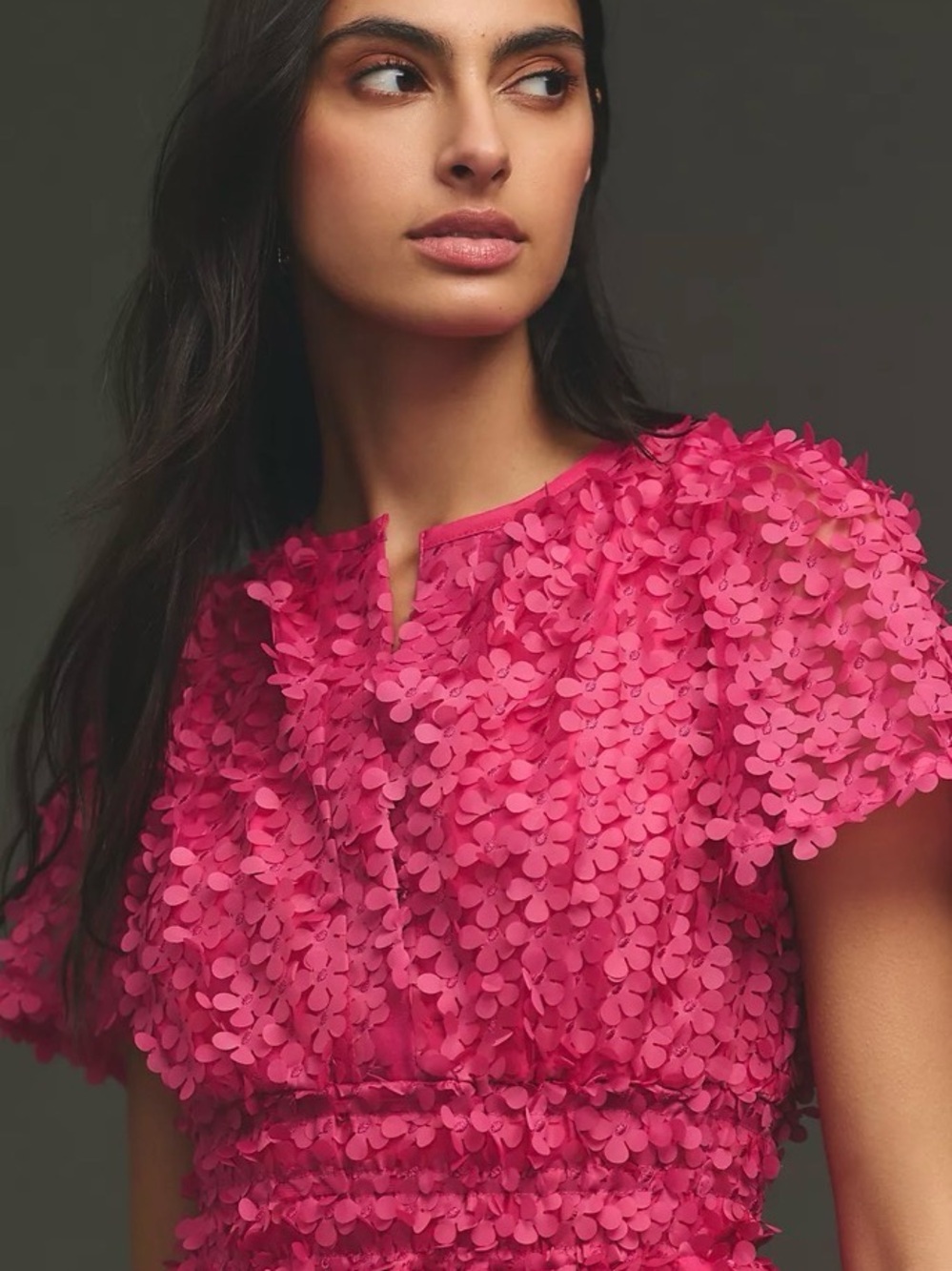 NWT Anthropologie Pink Somerset Floral Appliqué Mini Dress XLP Stunning! - Picture 3 of 8